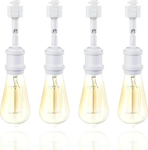 Miniatura 8 de Cabezales de luz de pista E26 tipo H, cabezales de iluminación de riel de dirección, luces LED ajustables regulables para cocina, estilo retro