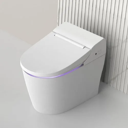 Miniatura 8 de VOVO VB-3100SR - Asiento de inodoro redondo para bidé, agua caliente, luz LED, asiento climatizado, color blanco, secador, boquilla de acero