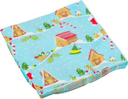 Miniatura 4 de Silver Buffalo Elf Buddy the Elf Fa La La Santa Snow Christmas - Paquete de 32 platos de papel desechables y servilletas para fiestas Buddy the Elf