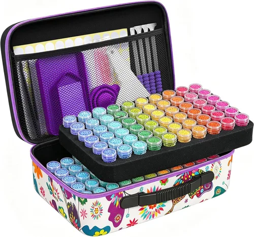Miniatura 26 de ZORETCO Contenedores de almacenamiento de pintura de diamantes, 60 ranuras, kits de pintura de diamantes, accesorios y herramientas de pintura