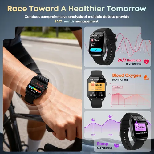 Miniatura 3 de Reloj inteligente para hombres, más de 120 modos deportivos con pantalla táctil HD de 1.83 pulgadas, monitor de sueño, impermeable IP67, llamada