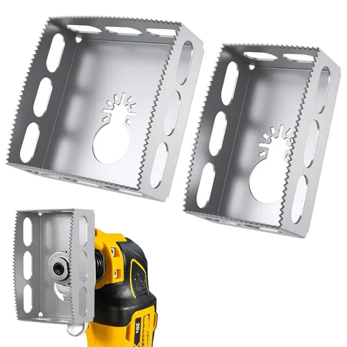 Miniatura 7 de Cortador cuadrado de salida de paneles de yeso para herramienta oscilante, paquete de 2 herramientas de corte de caja eléctrica para cajas de pared