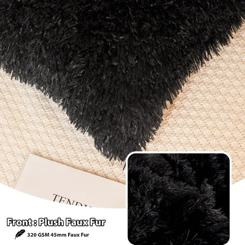 Miniatura 3 de LIFEREVO Paquete de 2 fundas de almohada de pelo sintético esponjoso, fundas de almohada de 18 x 18 pulgadas, fundas de almohada decorativas de lujo