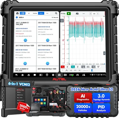 Autel Escáner MaxiSYS Ultra S2, 2026 UltraS2 AI Herramienta de escaneo inteligente hasta MS919 S2 MS909S2 Ultra EV MSUltra, 6IN1 VCMI2, Topología
