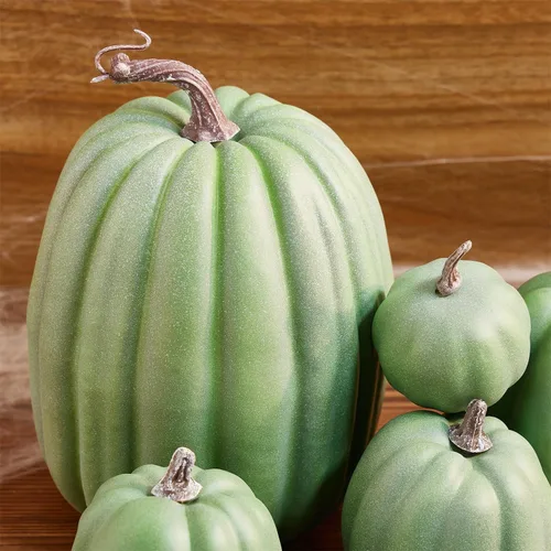 Miniatura 2 de woshilaocai 7 calabazas artificiales para decoración de cosecha de otoño, Acción de Gracias/Halloween, vacaciones, decoración de casa de campo