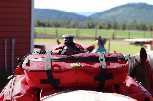 Miniatura 6 de TrailMax Alforja de caballo de cantillo aislada y acolchada serie 500 para montar en senderos; bolsas acolchadas y aisladas para caballos; bolsa