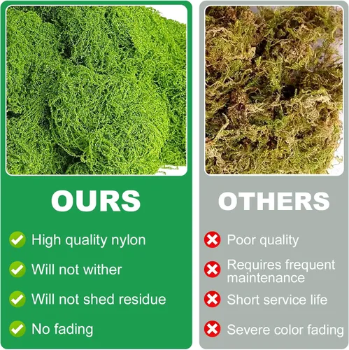 Miniatura 2 de Musgo verde falso, musgo artificial de 5.3 onzas para manualidades, musgo sintético para plantas de interior, musgo verde para decoración