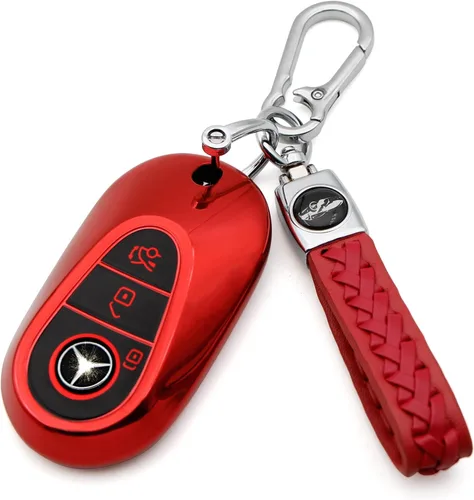 Miniatura 11 de Creativity Funda para llave de Mercedes Benz. Hermosa funda de TPU compatible con CLS CLK AMG ML C CL E S SL SLK G GLC GLE GLS M R Smart Remote Key
