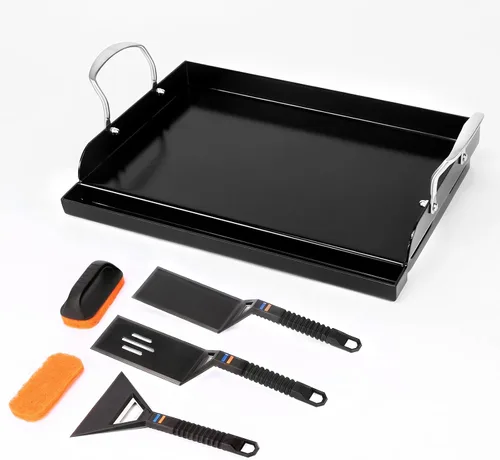 Miniatura 23 de Uniflasy Plancha Parrilla Reversible de Hierro Fundido para Estufa 16 7/8" Sartén Plancha Plana, Placa de Plancha Parrilla de Hierro Fundido