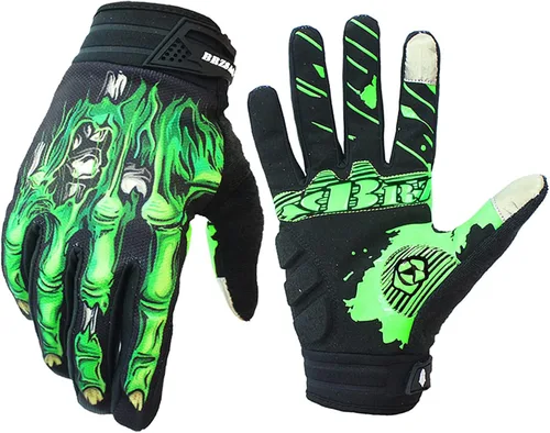 Guantes de ciclismo de esqueleto, guantes de motocicletas, para vehículos todoterreno MTB, guantes de bicicleta, absorción de golpes, diseño