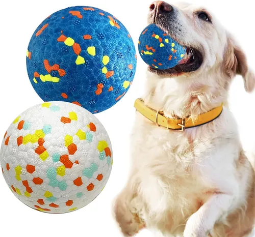 Petcare Paquete de 2 pelotas para perros, juguetes para masticadores agresivos, pelotas de tenis indestructibles para perros medianos y grandes,