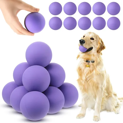 Miniatura 9 de Hiboom Paquete de 15 pelotas de tenis de goma natural para perros que atrapan mascotas, pelotas para entrenamiento de búsqueda de mascotas de 2.4