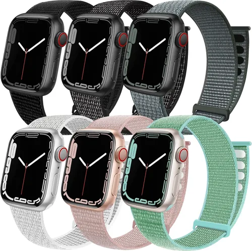 Miniatura 13 de Paquete de 6 correas deportivas compatibles con Apple Watch de 1.496 in 1.575 in 1.614 in 1.654 in 1.732 in 1.772 in 1.811 in 1.929 in para iWatch