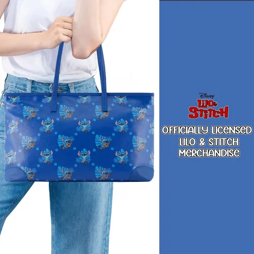 Miniatura 7 de Disney Lilo and Stitch - Bolso de mano para niñas, niños, adolescentes y adultos, de piel sintética de puntada, bolso de mano para cosplay con bolsa