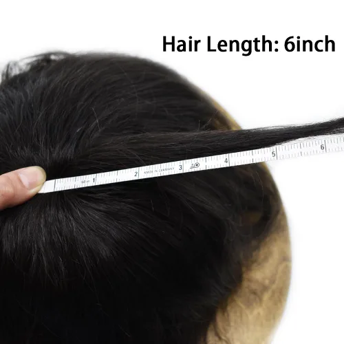 Miniatura 9 de Toupee - Pieza de cabello humano real, sistema de reemplazo de encaje suizo suave para hombre, pieza de pelo tipo tupé, protesis capilar para hombre
