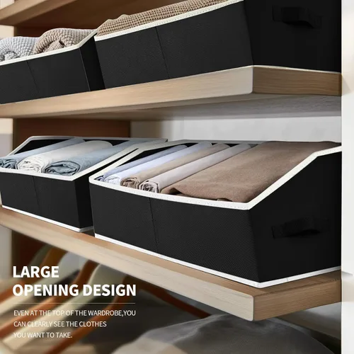 Miniatura 2 de Homsorout Organizador trapezoidal para armario, cestas grandes para organizar, caja de almacenamiento de tela para estantes, cubos de almacenamiento
