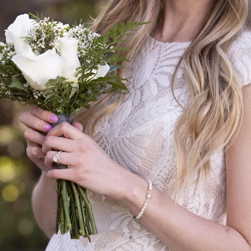 Miniatura 4 de Cherished Moments Pulsera personalizada de recuerdo de bebé a novia con corazón grabado en plata de ley 925 y perlas cultivadas para bebé niña