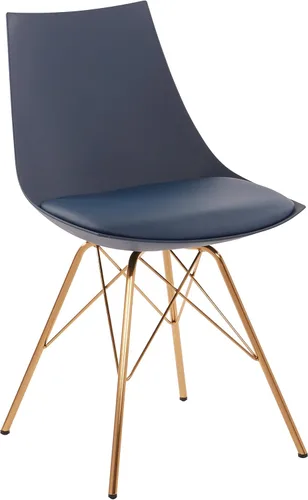 Miniatura 9 de OSP Home Furnishings Oakley Mid-Century - Silla de comedor moderna con asiento acolchado de piel sintética, color negro