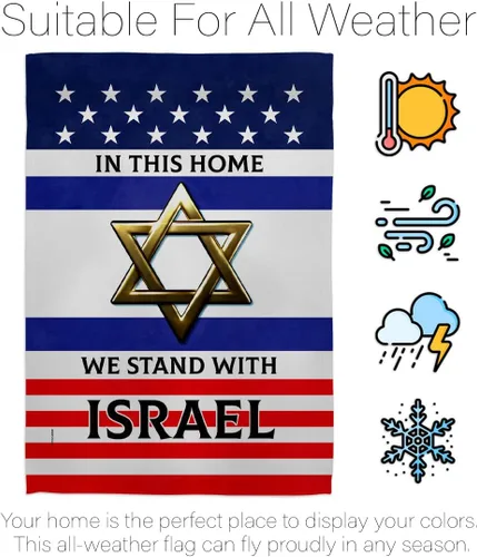 Miniatura 6 de Stand with Israel Bandera de Israel - Banderas americanas para exteriores, paquete de pancartas de 3 x 5 pulgadas, póster para puerta de habitación