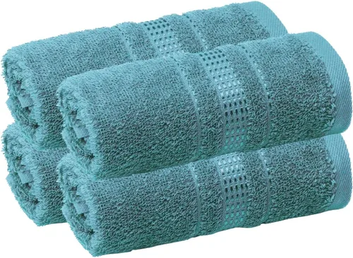 Miniatura 35 de Melissa Linen Toallas de Punta de Dedos Paquete de 4, 100% Algodón Turco, Toallas de Mano Pequeñas para Cuerpo y Cara, 12 x 18 pulgadas, Suaves