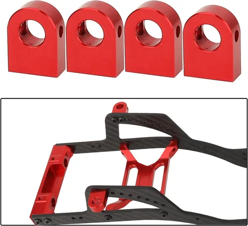 Miniatura 5 de 4 piezas de montaje de poste de cuerpo de aluminio CNC para Axial SCX10 PRO 1/10 RC Crawler Upgrade, 8G (rojo)
