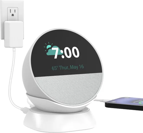 Miniatura 7 de PlusAcc Soporte para Spot con puertos de carga USB-C y USB-A, soporte de escritorio para teléfonos celulares y auriculares, diseño que ahorra Negro