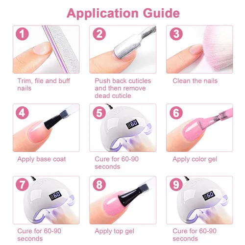 Miniatura 8 de RARJSM Esmalte de uñas de gel iridescente nude rosa brillante - Gel de uñas de purpurina brillante y brillante de color rosa neón - Pigmento Arco