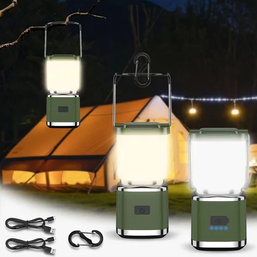 Farol de Campamento Paquete de 2 Faroles para Cortes de Energía, Luces LED de Campamento para Colgar en Tiendas, Lámpara de Tienda de Campaña con 20