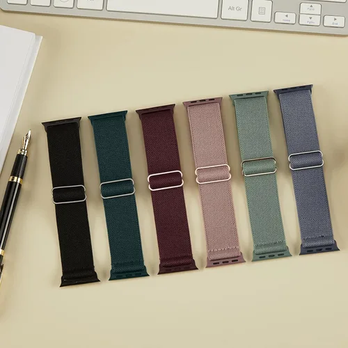Miniatura 4 de Paquete de 6 correas elásticas Solo Loop compatibles con Apple Watch de 1.496 pulgadas, 1.575 pulgadas, 1.614 pulgadas, 1.654 pulgadas, 1.732