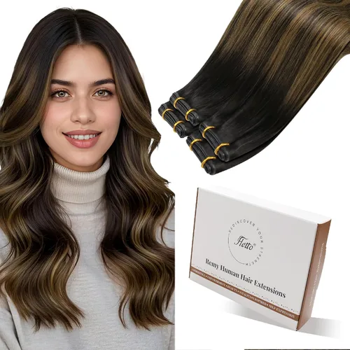 Miniatura 16 de Hetto - Extensiones de cabello humano de trama color rubio platino, 12 pulgadas, 2.47 onzas, #60 Coser en trama, volumen natural diario, suave