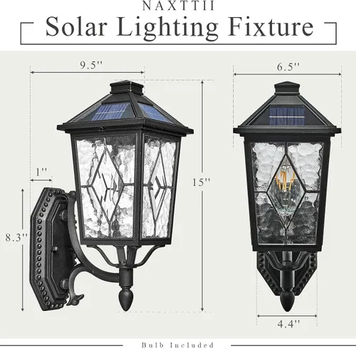 Miniatura 5 de Lámpara de pared solar para exteriores, impermeable, de aluminio, con control remoto, luces negras para porche al aire libre, montaje en pared