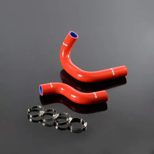 PIT66 Kit de manguera de radiador de silicona, compatible con Nissan Datsun 1970-1973 2.4L 240Z L24 rojo con abrazaderas