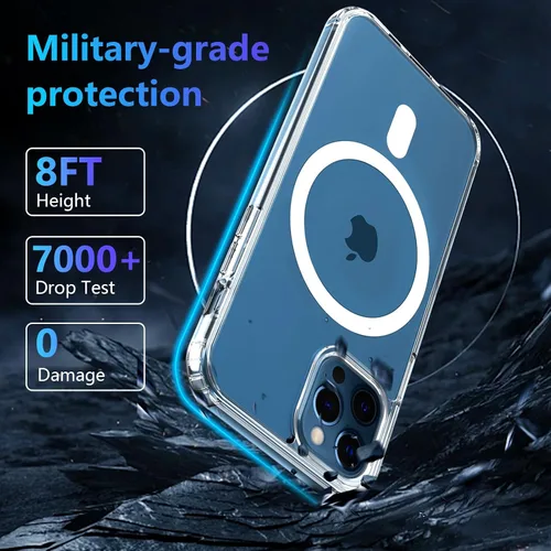 Miniatura 5 de S. Tedazo Funda magnética para iPhone 7 Plus/8 Plus compatible con MagSafe, no amarillea, protección de grado militar, funda ultradelgada a prueba
