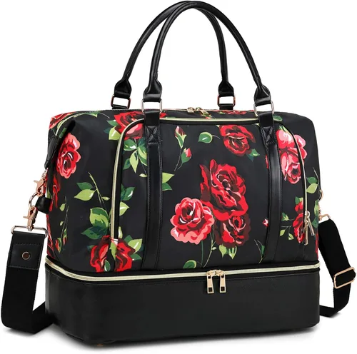 Miniatura 10 de CAMTOP - Bolsa de viaje de fin de semana para mujer, bolsa de lona con espacio para laptop de15.6 pulgadas