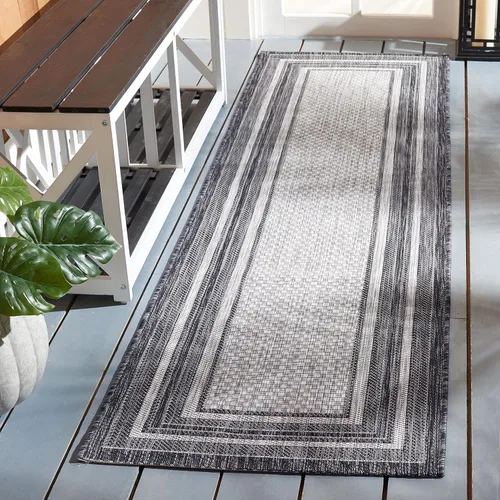 Miniatura 47 de SAFAVIEH Alfombra lavable al aire libre Courtyard Collection – 4' x 5'7", beige oscuro y beige, no desprende pelusa y fácil de limpiar, ideal