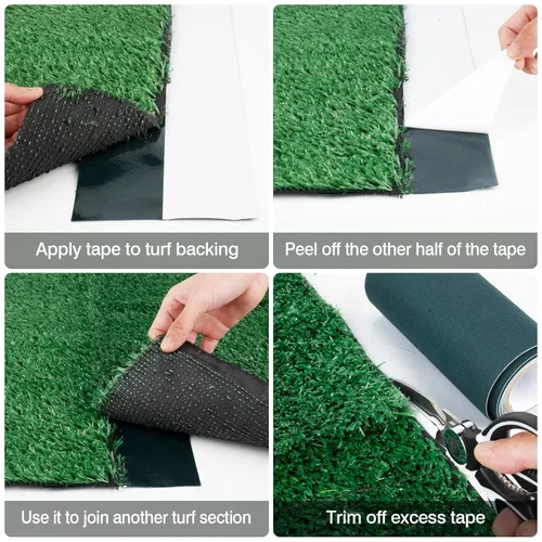 Miniatura 6 de Cinta autoadhesiva de césped sintético para unir césped falso, conectar alfombra de mascotas, alfombra de césped al aire libre, 6 x 33 pies