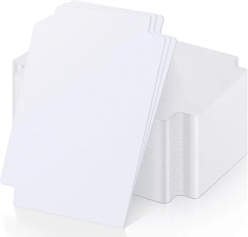 Miniatura 9 de 60 piezas de separadores de tarjetas comerciales con pestañas, separadores de tarjetas en blanco, caja de tarjetas en blanco, separadores
