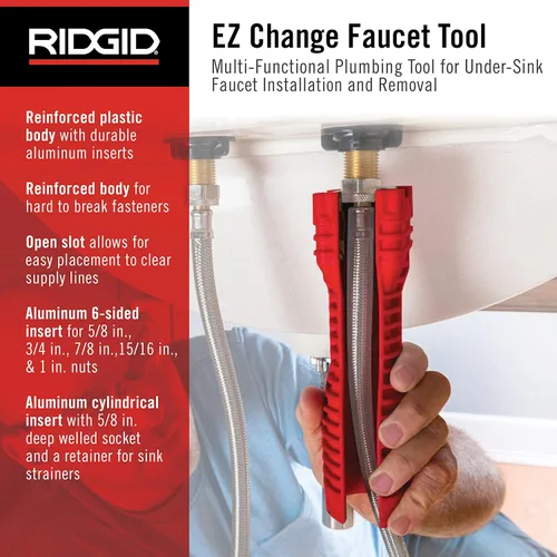 Miniatura 2 de RIDGID 57003 EZ Change Llave de Fontanería para Instalación y Remoción de Grifos