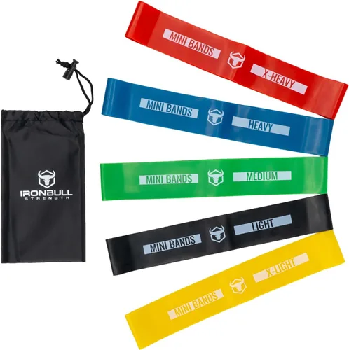Miniatura 7 de Bandas de resistencia para hacer ejercicio (juego de 5) – Bandas elásticas para ejercicio y terapia física – Bandas de resistencia en bucle