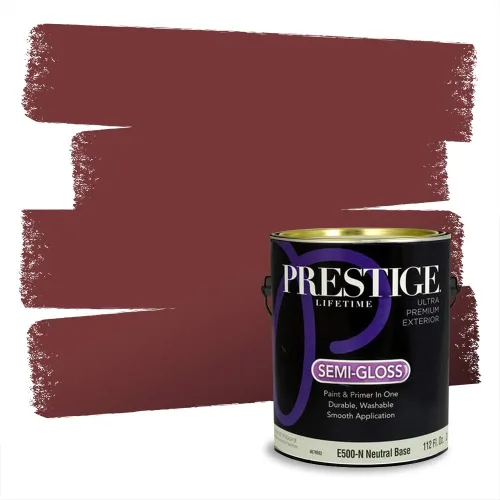 Miniatura 745 de Prestige Paints Pintura exterior e imprimación en uno, 1 galón, plano, coincidencia comparable de Valspar* Amber Rose*