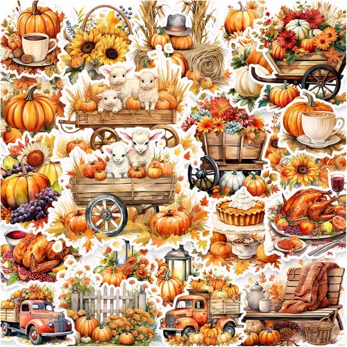 Miniatura 10 de 100 calcomanías de gato negro y bruja, calcomanías de calabaza horrible para álbumes de recortes, diario basura, collages, recuerdos de fiesta