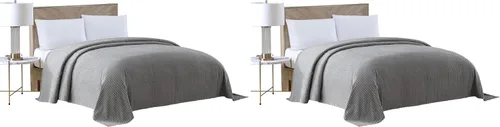 Miniatura 18 de Beatrice Home Fashions Colcha de chenilla de canal, matrimonial, color azul