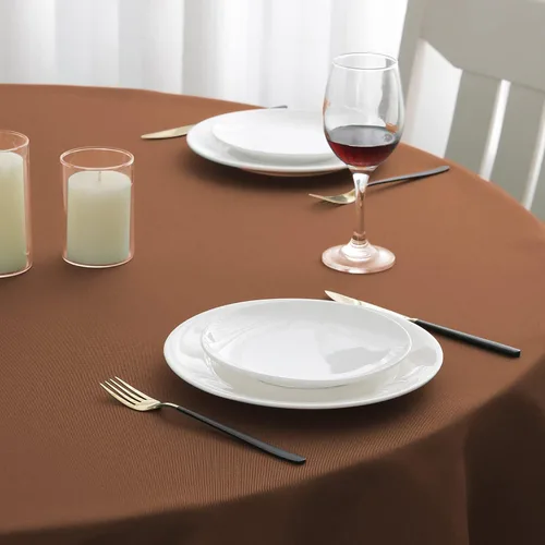 Miniatura 6 de Romanstile Mantel redondo impermeable, resistente a las manchas y sin arrugas, para cocina, comedor, fiesta, boda