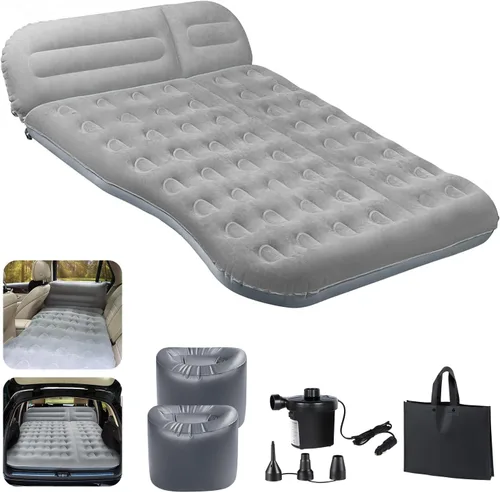 Miniatura 9 de Colchón de aire SUV – Cama inflable gruesa de 6 pulgadas con bomba eléctrica, pedales de 2 pies y bolsa de transporte, colchón de asiento trasero