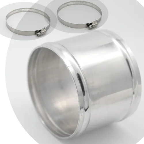 127mm (5"), OD, longitud de 3" (76mm), tubo conector de unión de manguera de aleación de aluminio 6061 de 5 pulgadas rectas, tubo conector de tubo