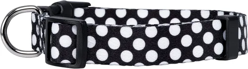 Miniatura 2 de Native Pup Collar de perro con lunares, ajustable para perros pequeños, medianos y grandes, tela bonita para niños y niñas Negro