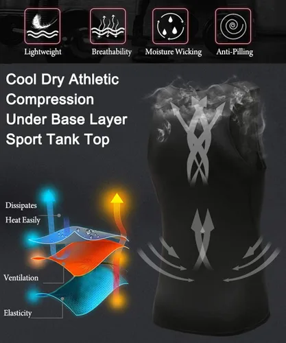 Miniatura 7 de Paquete de 13 camisetas de compresión atléticas para hombre, camiseta sin mangas de ajuste seco, camiseta deportiva para correr, gimnasio, camisetas