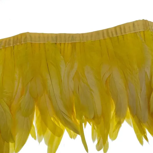 Miniatura 16 de Sowder Borde de flecos de plumas de gallo de 8 a 10 pulgadas de ancho para decoración de manualidades, paquete de 1 yarda (negro)