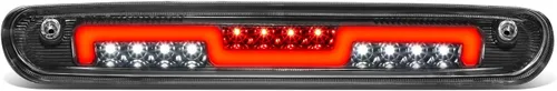 3BL-ZTL-004-CH Luz de freno trasera secuencial LED de 2 etapas con carcasa negra y lente transparente, compatible con Silverado Sierra 07-14