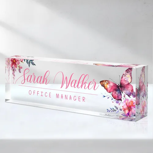Miniatura 33 de Placa de Nombre Personalizada, Decoración de Oficina Personalizada - Accesorio de Escritorio de Acrílico, Regalos de Oficina para Empleados